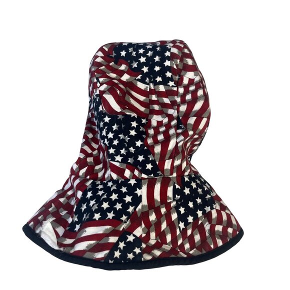 Patriotic American Flag Hood Liner With Warm Fleece Lining - Picture 4 of 9